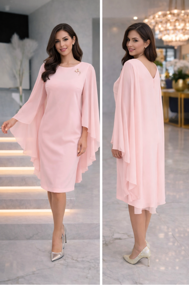 Svetlo-ružové šaty pre svadobnú mamku - Anjel