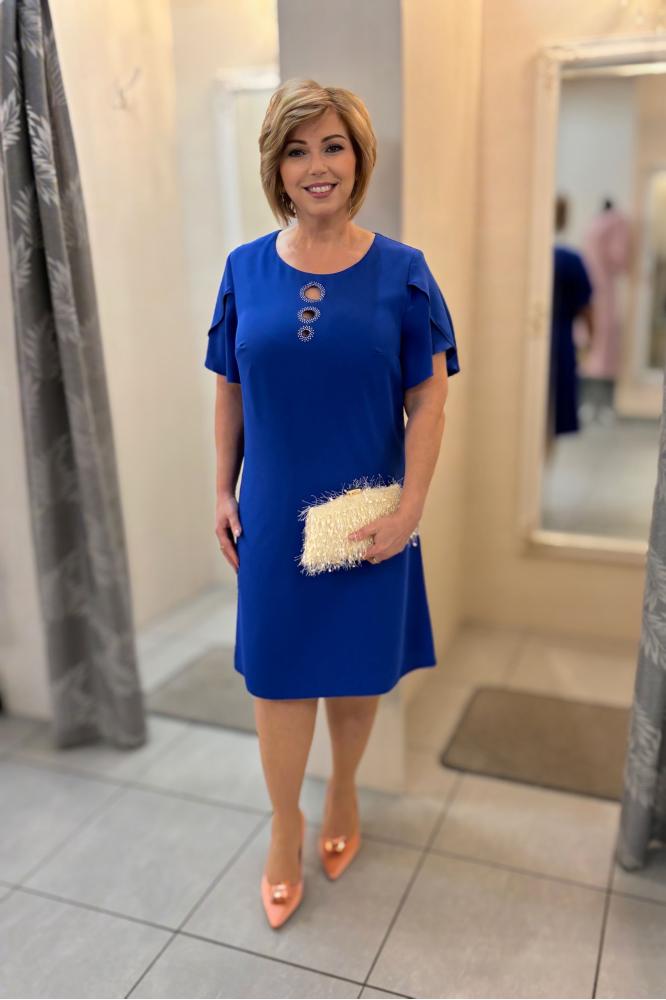 Modré spoločenské šaty pre moletky