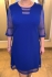 Krátke modré šaty s padavou áčkovou sukňou