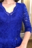 Krátke modré spoločenské šaty s krajkou
