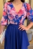 Asymetrické modro-ružové šaty s kvetmi
