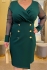 Krátke zelené šaty s tylovým rukávom