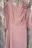 Svetlo-ružové šifónové midi šaty s bodkami