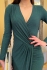 Spoločenské trblietavé šaty s rukávom emerald