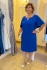 Krátke kráľovsky-modré šaty plus size