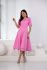 Ružové midi spoločenské šaty na svadbu 
