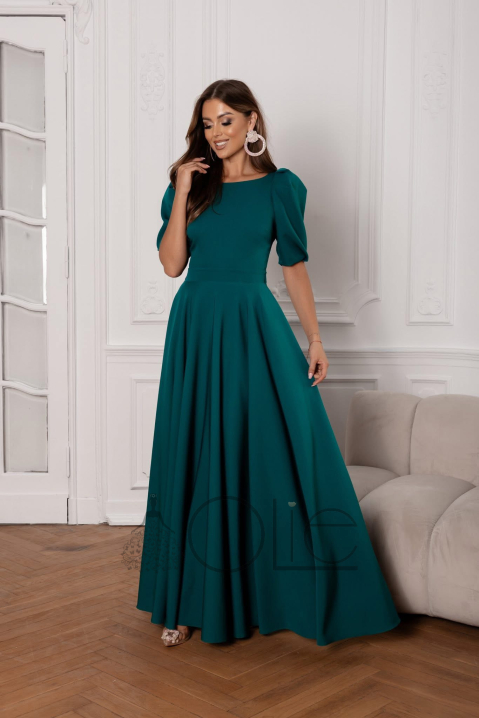  Dlhé spoločenské šaty s rukávom Emerald