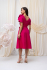 Ružovo malinové áčkové spoločenské šaty s kvetom
