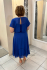 Kráľovsky-modré áčkové midi šaty plus size