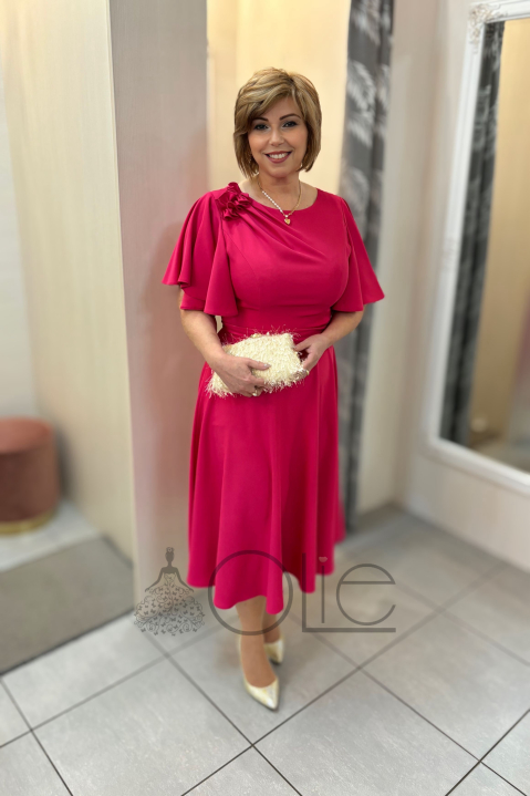 Malinové spoločenské šaty na svadbu Luna