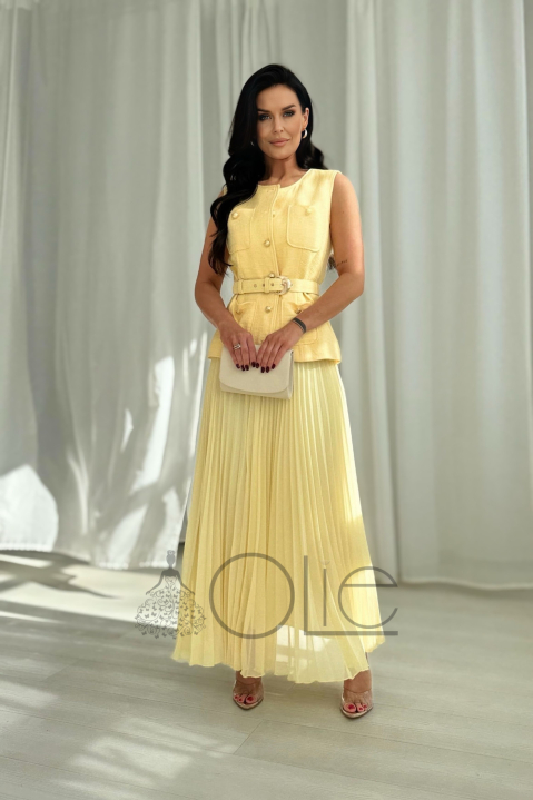 Žltý elegantný komplet Aurora