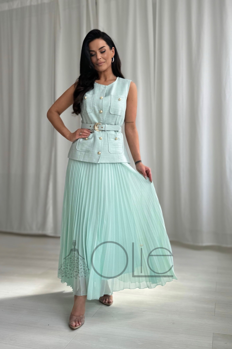 Mentolový elegantný komplet Aurora