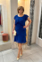 Krátke modré elegantné šaty s volánmi
