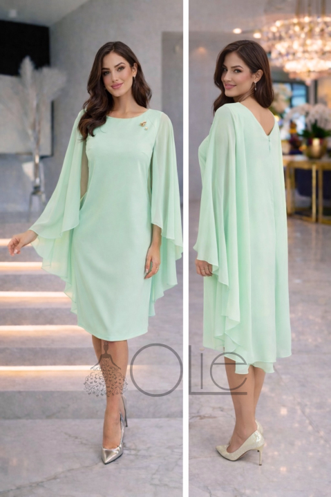 Mentolové spoločenské šaty pre svadobnú mamu - Anjel